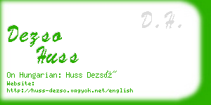 dezso huss business card